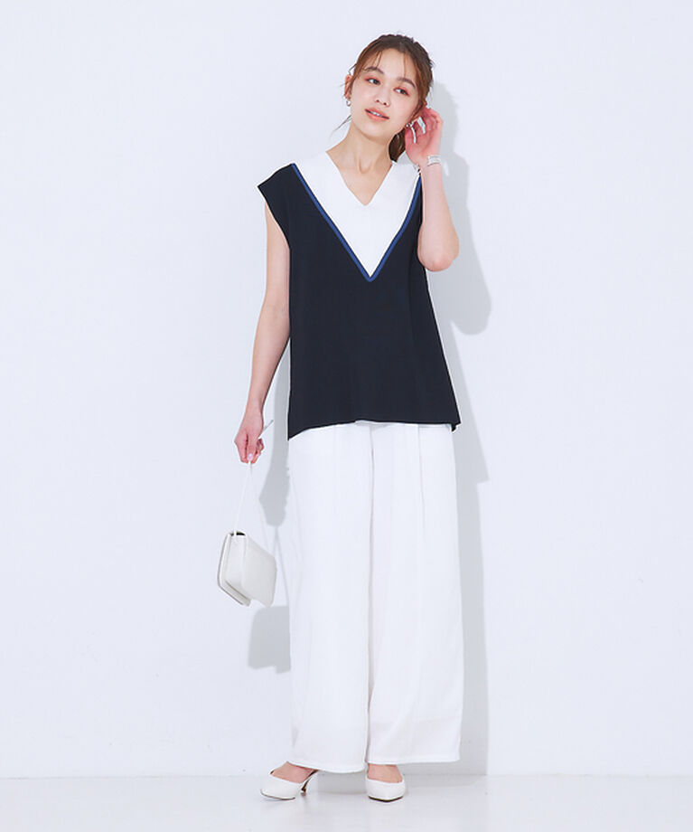 Rouge vif「Ｖネックニットベスト」|ベスト・ジレ|
