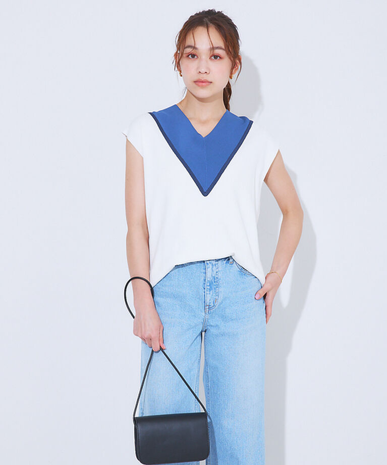 Rouge vif「Ｖネックニットベスト」|ベスト・ジレ|