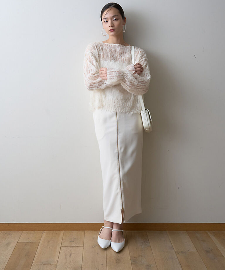Rouge vif「【一部店舗限定】フロントZIPストレッチハイウエストスカート」|スカート|