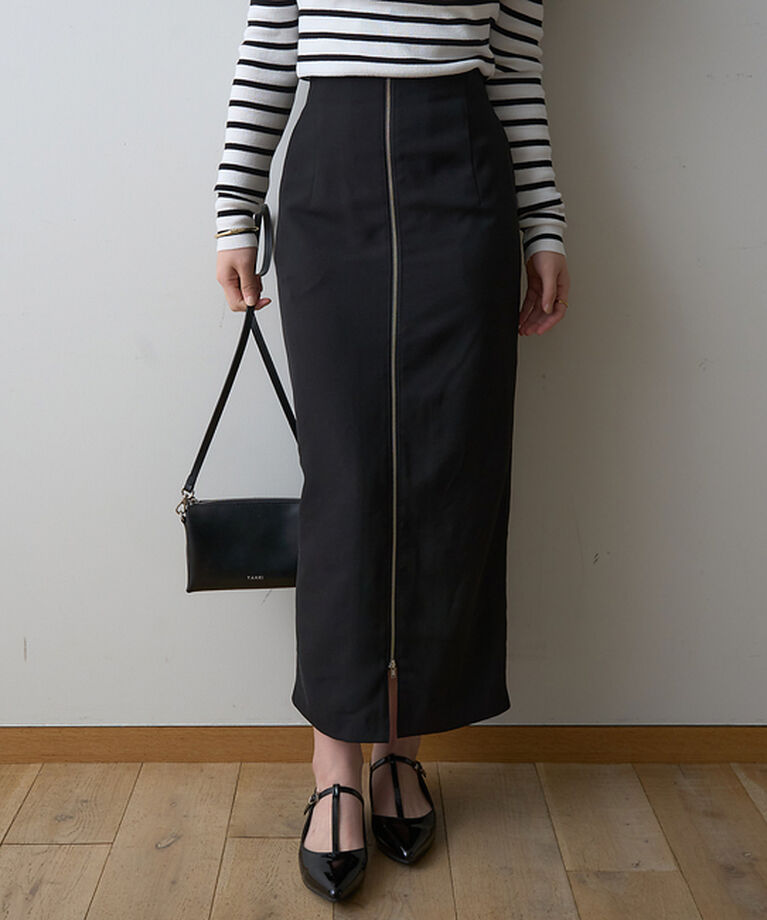 Rouge vif「【一部店舗限定】フロントZIPストレッチハイウエストスカート」|スカート|