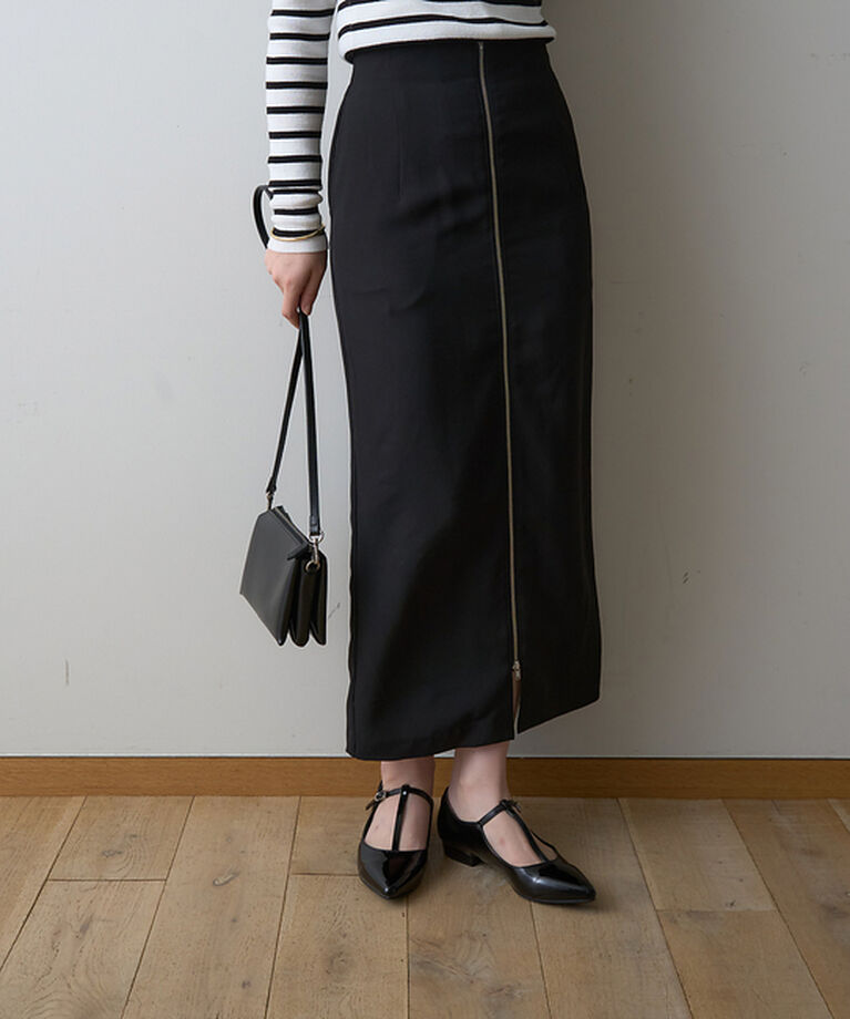 Rouge vif「【一部店舗限定】フロントZIPストレッチハイウエストスカート」|スカート|