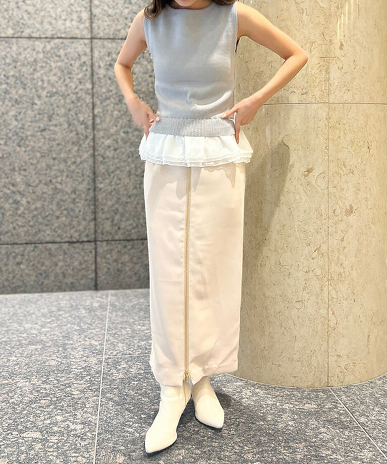 Rouge vif「【一部店舗限定】フロントZIPストレッチハイウエストスカート」|スカート|