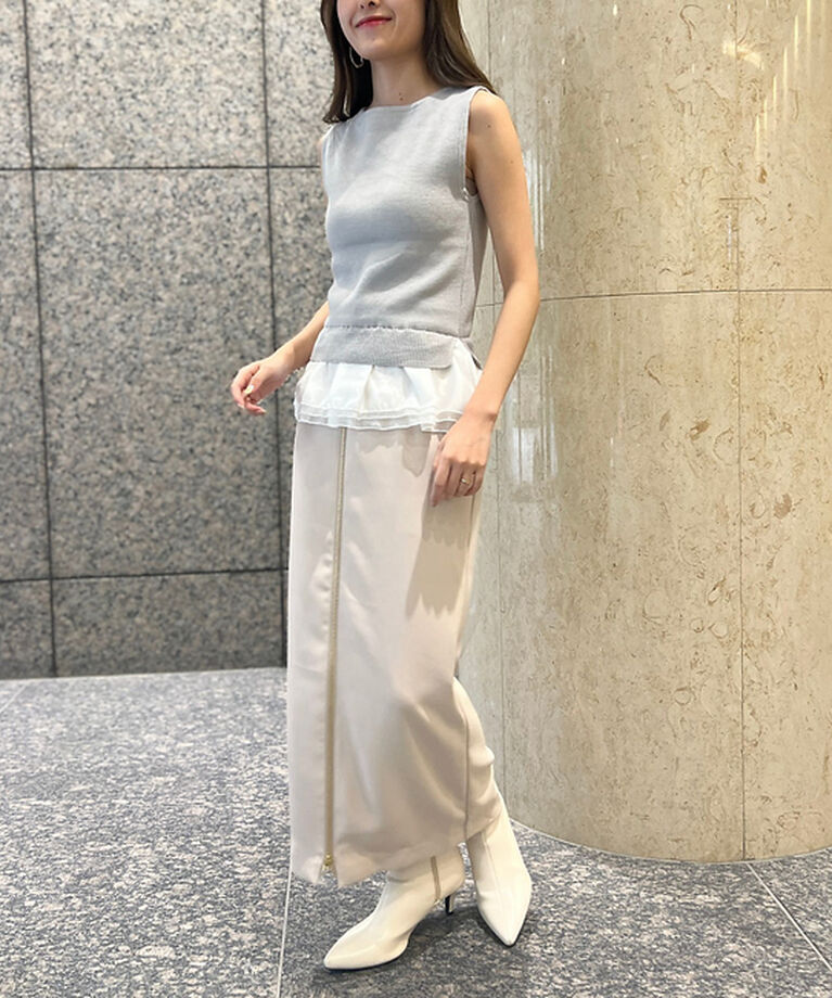 Rouge vif「【一部店舗限定】フロントZIPストレッチハイウエストスカート」|スカート|