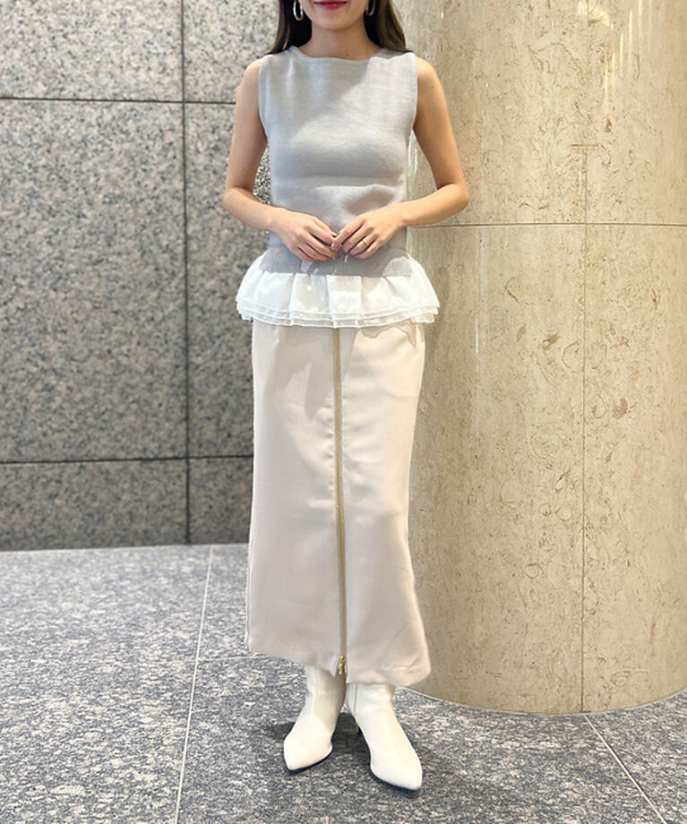 Rouge vif「【一部店舗限定】フロントZIPストレッチハイウエストスカート」|スカート|