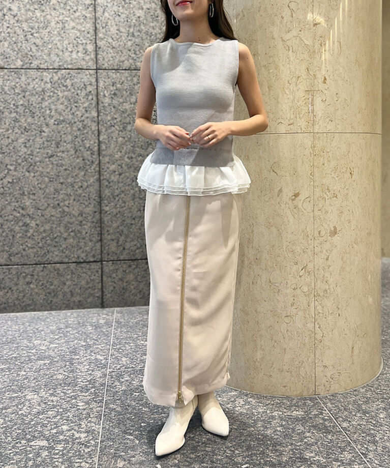 Rouge vif「【一部店舗限定】フロントZIPストレッチハイウエストスカート」|スカート|