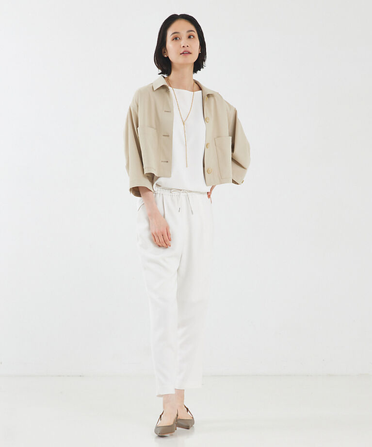 qualite「【セットアップ対応】バックサテンジョーゼットパンツ」|その他|