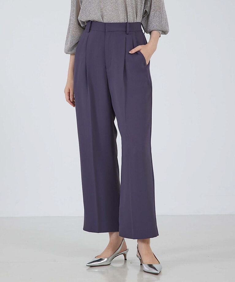 qualite「マットサテンストレートパンツ」|その他|チャコールグレー