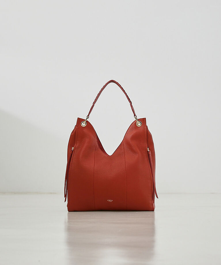 LOWELL things「Valley/かがりレザーワンショルダーBAG」|トートバッグ|オレンジ