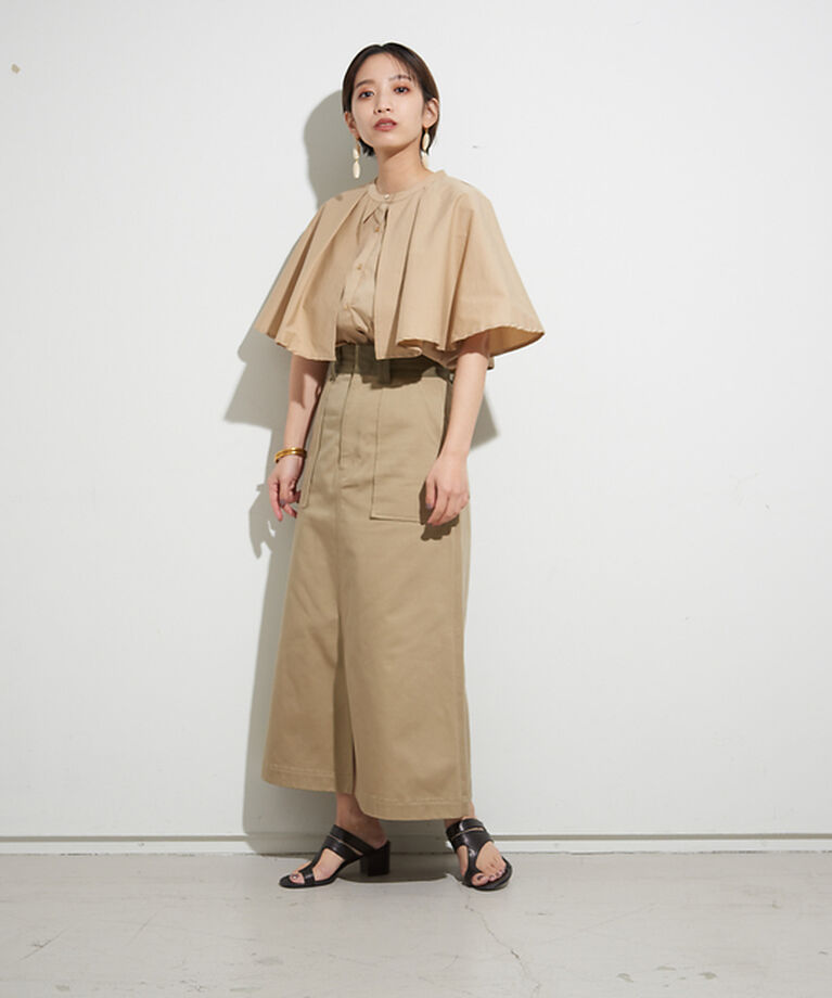 NOMINE「【Dickiesコラボ 別注】ウエスト配色 ベルトチノロングスカート」|スカート|