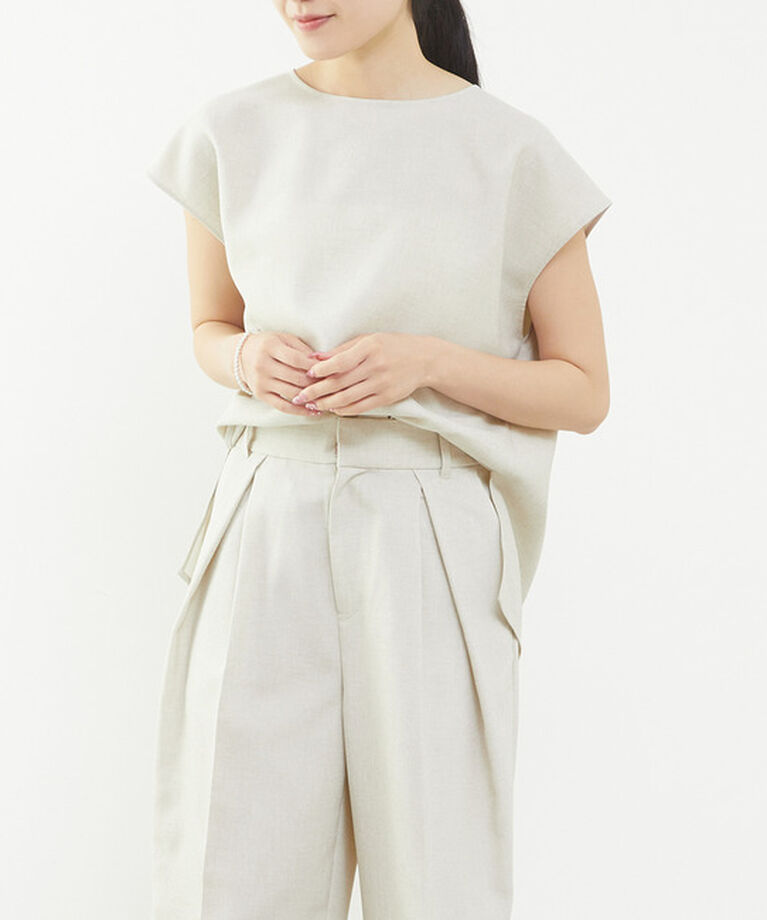 Liesse「クルーネックブラウス」|シャツ・ブラウス|ベージュ
