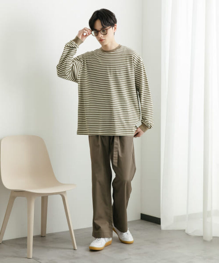 SENSE OF PLACE by URBAN RESEARCH「SENSE OF PLACE ワッフルボーダーロングTシャツ」|Tシャツ・カットソー|