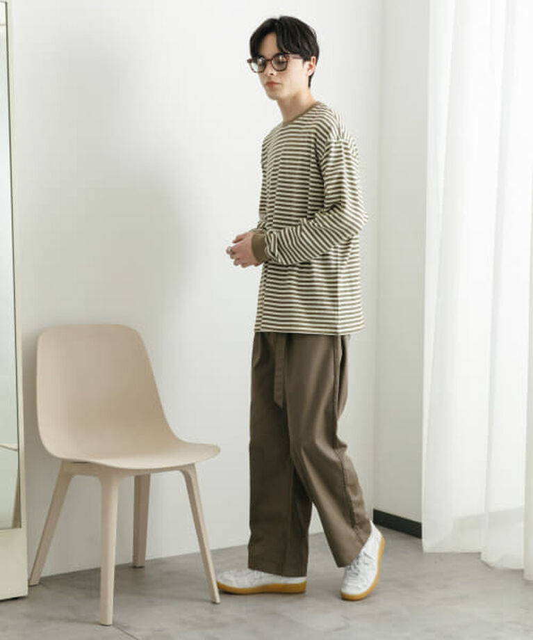 SENSE OF PLACE by URBAN RESEARCH「SENSE OF PLACE ワッフルボーダーロングTシャツ」|Tシャツ・カットソー|