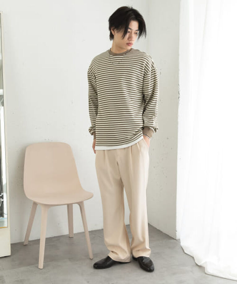 SENSE OF PLACE by URBAN RESEARCH「SENSE OF PLACE ワッフルボーダーロングTシャツ」|Tシャツ・カットソー|