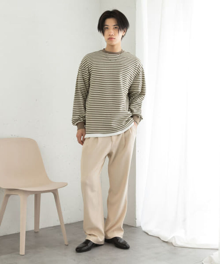 SENSE OF PLACE by URBAN RESEARCH「SENSE OF PLACE ワッフルボーダーロングTシャツ」|Tシャツ・カットソー|