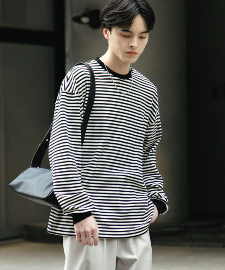 SENSE OF PLACE by URBAN RESEARCH「SENSE OF PLACE ワッフルボーダーロングTシャツ」|Tシャツ・カットソー|