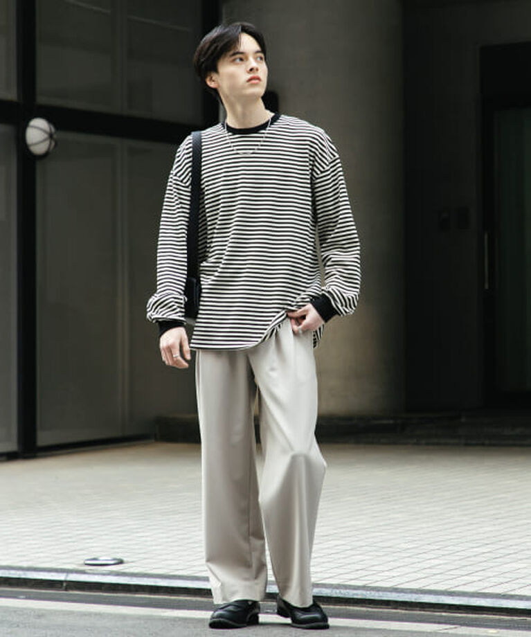 SENSE OF PLACE by URBAN RESEARCH「SENSE OF PLACE ワッフルボーダーロングTシャツ」|Tシャツ・カットソー|