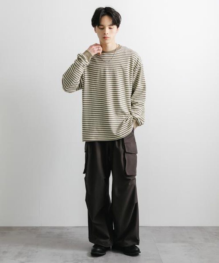 SENSE OF PLACE by URBAN RESEARCH「SENSE OF PLACE ワッフルボーダーロングTシャツ」|Tシャツ・カットソー|