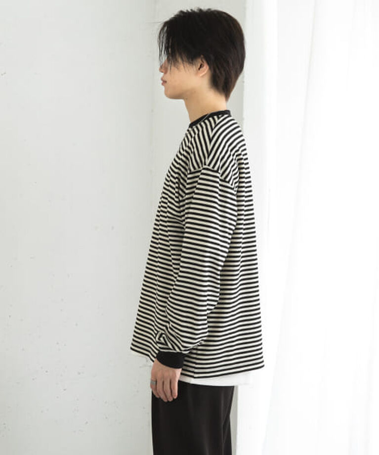 SENSE OF PLACE by URBAN RESEARCH「SENSE OF PLACE ワッフルボーダーロングTシャツ」|Tシャツ・カットソー|