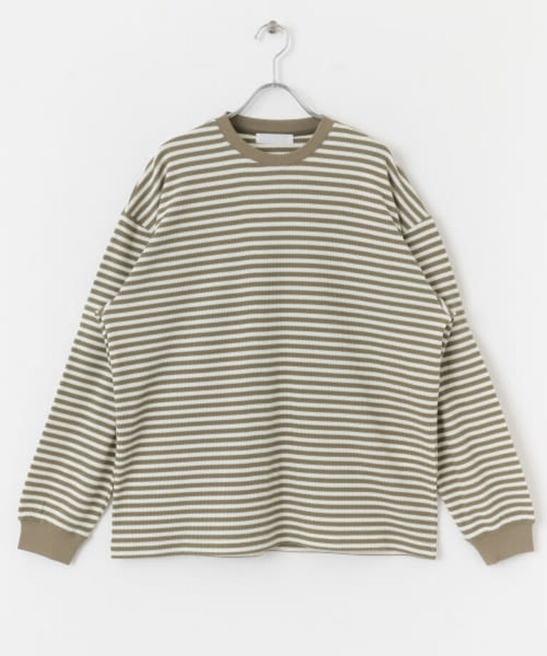 SENSE OF PLACE by URBAN RESEARCH「SENSE OF PLACE ワッフルボーダーロングTシャツ」|Tシャツ・カットソー|