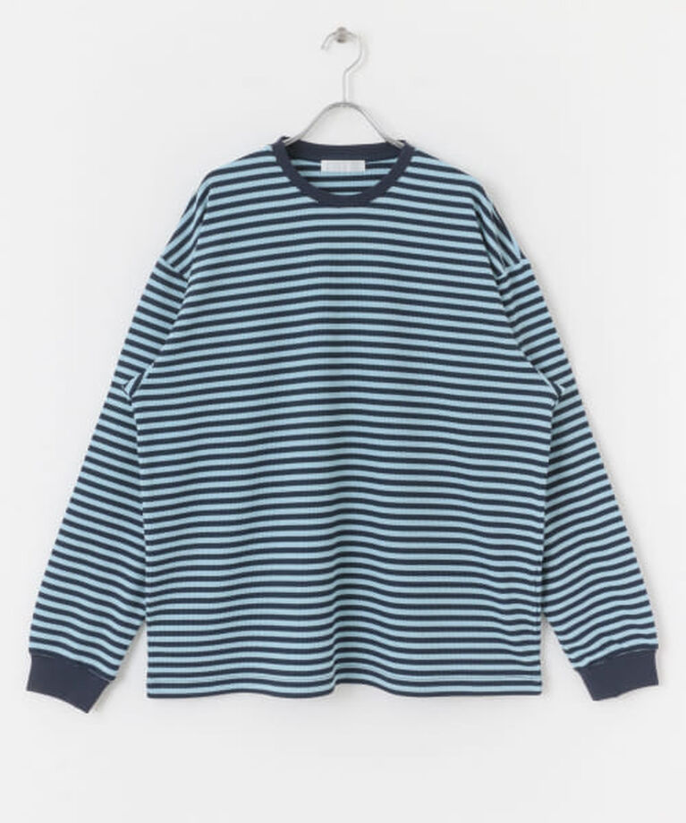 SENSE OF PLACE by URBAN RESEARCH「SENSE OF PLACE ワッフルボーダーロングTシャツ」|Tシャツ・カットソー|