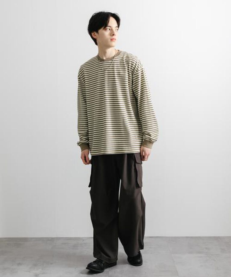 SENSE OF PLACE by URBAN RESEARCH「SENSE OF PLACE ワッフルボーダーロングTシャツ」|Tシャツ・カットソー|