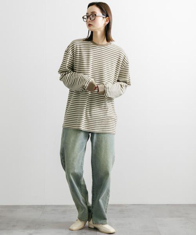 SENSE OF PLACE by URBAN RESEARCH「SENSE OF PLACE ワッフルボーダーロングTシャツ」|Tシャツ・カットソー|