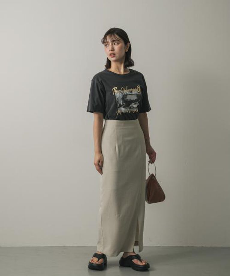 SENSE OF PLACE by URBAN RESEARCH「SENSE OF PLACE 『UR TECH DRYLUXE』リネンライクスリットタイトスカート」|スカート|