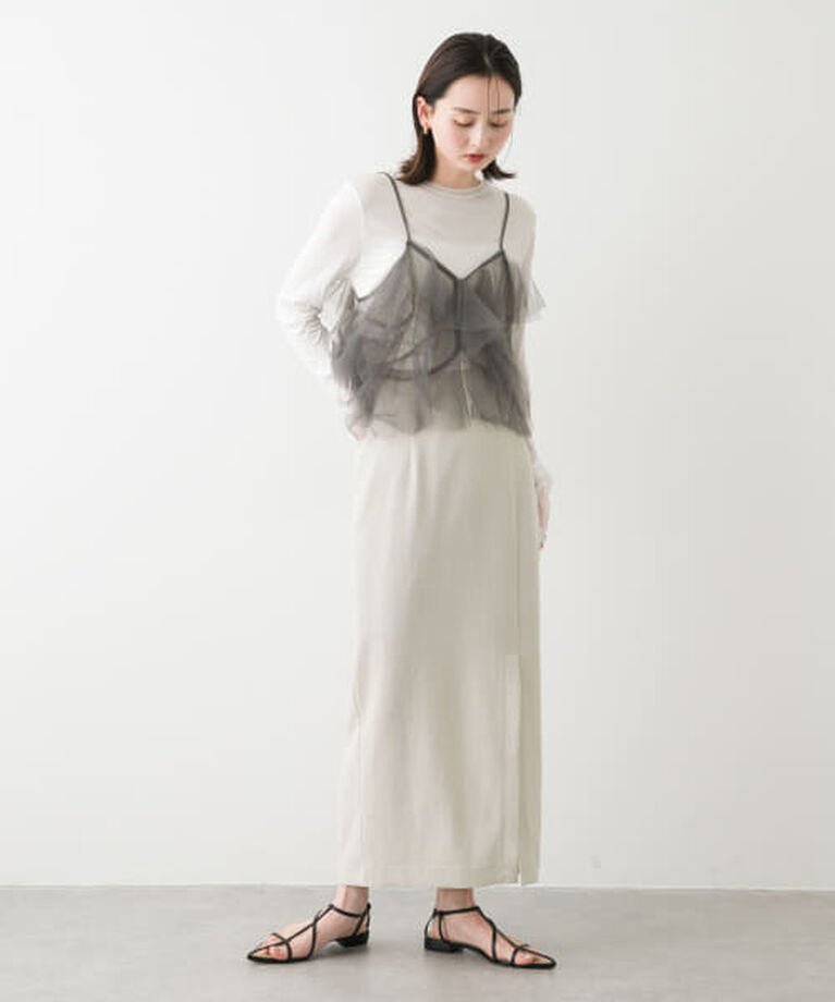 SENSE OF PLACE by URBAN RESEARCH「SENSE OF PLACE 『UR TECH DRYLUXE』リネンライクスリットタイトスカート」|スカート|