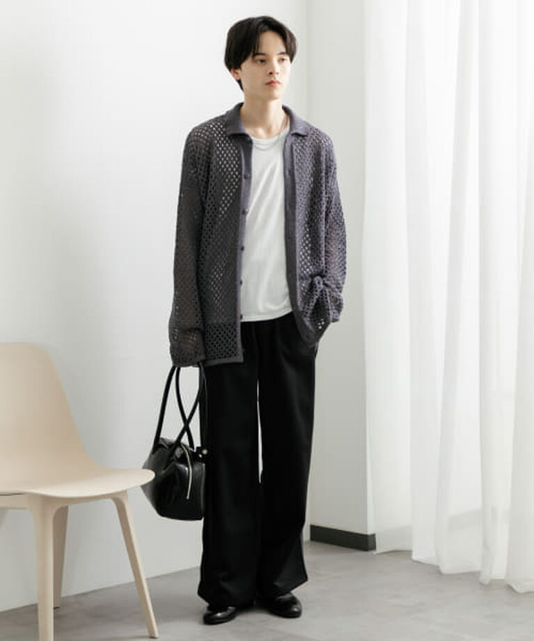 SENSE OF PLACE by URBAN RESEARCH「SENSE OF PLACE 『ユニセックス』メッシュ衿付きカーディガン」|カーディガン|
