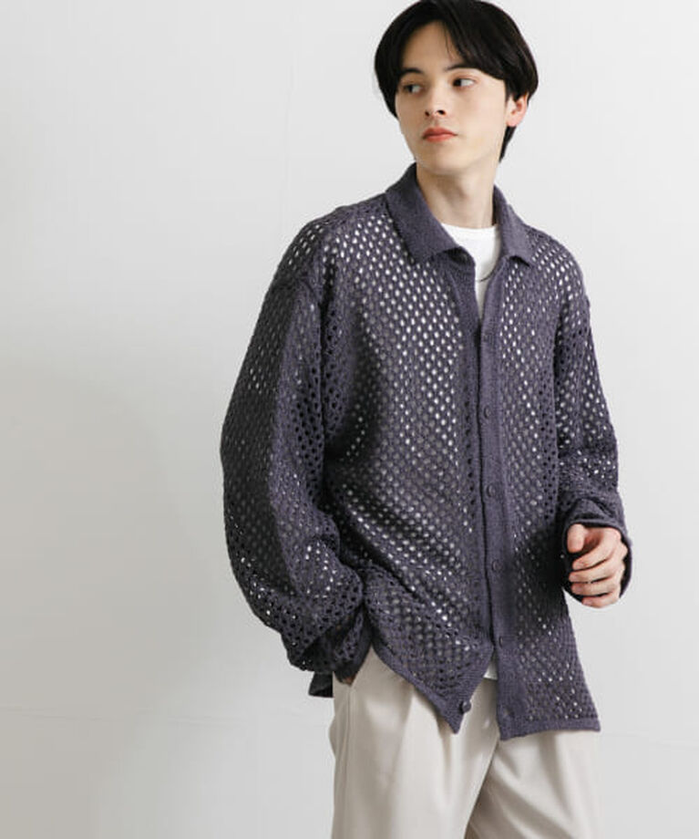 SENSE OF PLACE by URBAN RESEARCH「SENSE OF PLACE 『ユニセックス』メッシュ衿付きカーディガン」|カーディガン|