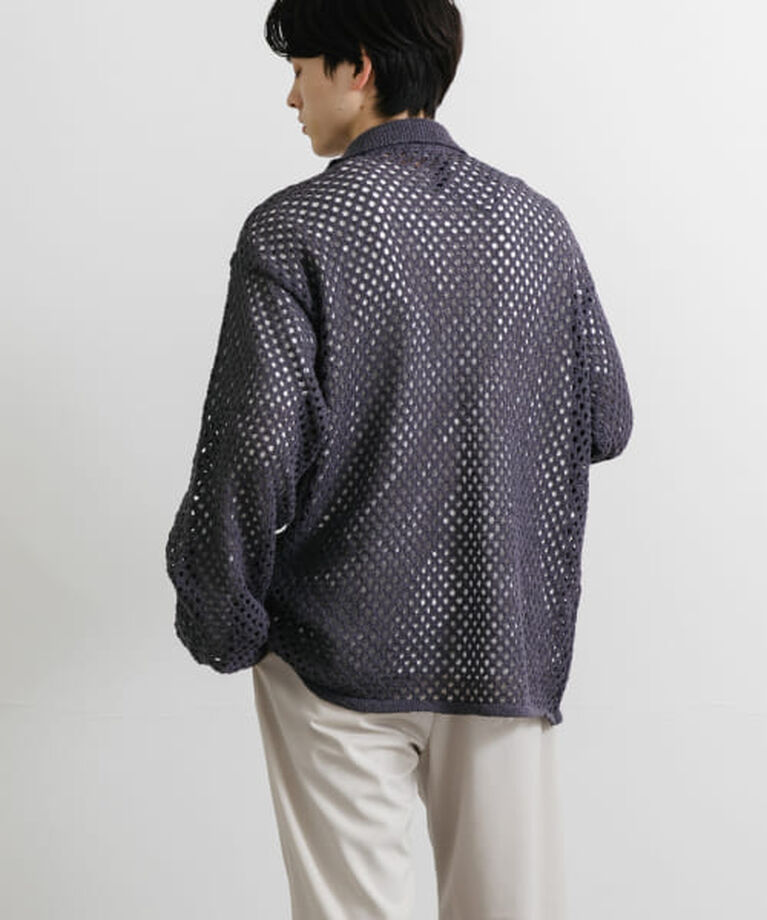 SENSE OF PLACE by URBAN RESEARCH「SENSE OF PLACE 『ユニセックス』メッシュ衿付きカーディガン」|カーディガン|
