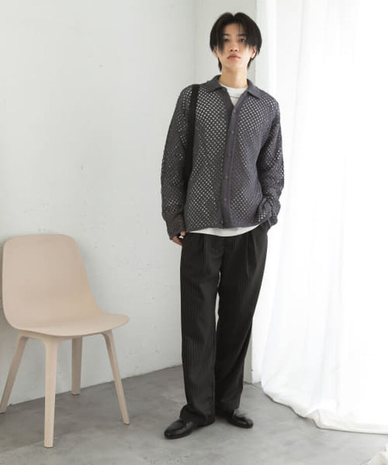 SENSE OF PLACE by URBAN RESEARCH「SENSE OF PLACE 『ユニセックス』メッシュ衿付きカーディガン」|カーディガン|