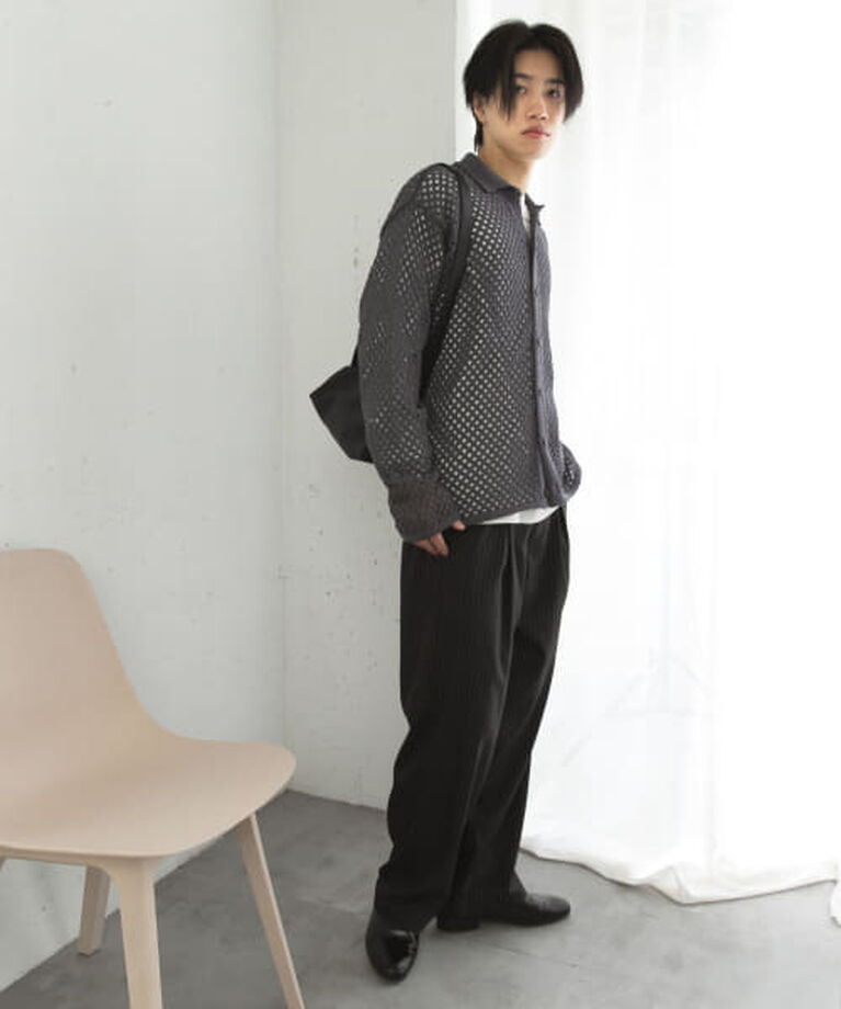 SENSE OF PLACE by URBAN RESEARCH「SENSE OF PLACE 『ユニセックス』メッシュ衿付きカーディガン」|カーディガン|
