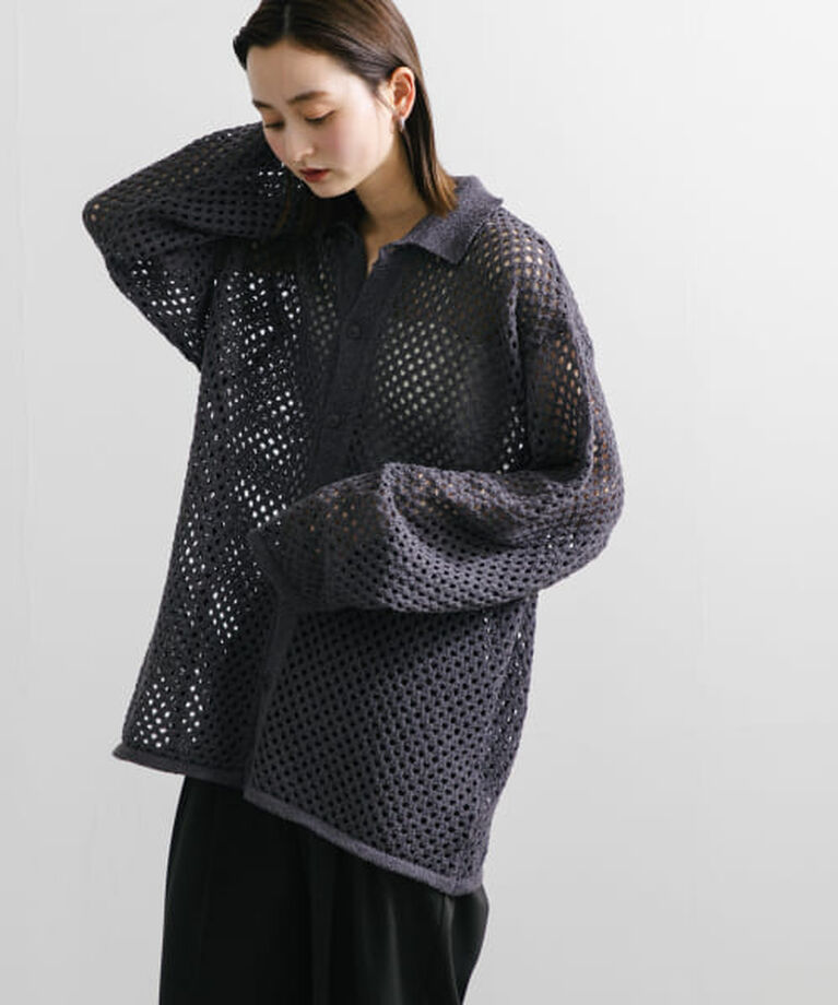 SENSE OF PLACE by URBAN RESEARCH「SENSE OF PLACE 『ユニセックス』メッシュ衿付きカーディガン」|カーディガン|