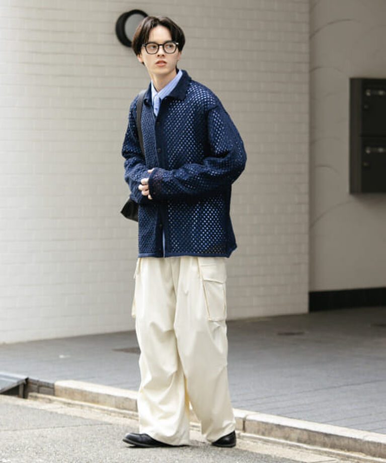 SENSE OF PLACE by URBAN RESEARCH「SENSE OF PLACE 『ユニセックス』メッシュ衿付きカーディガン」|カーディガン|