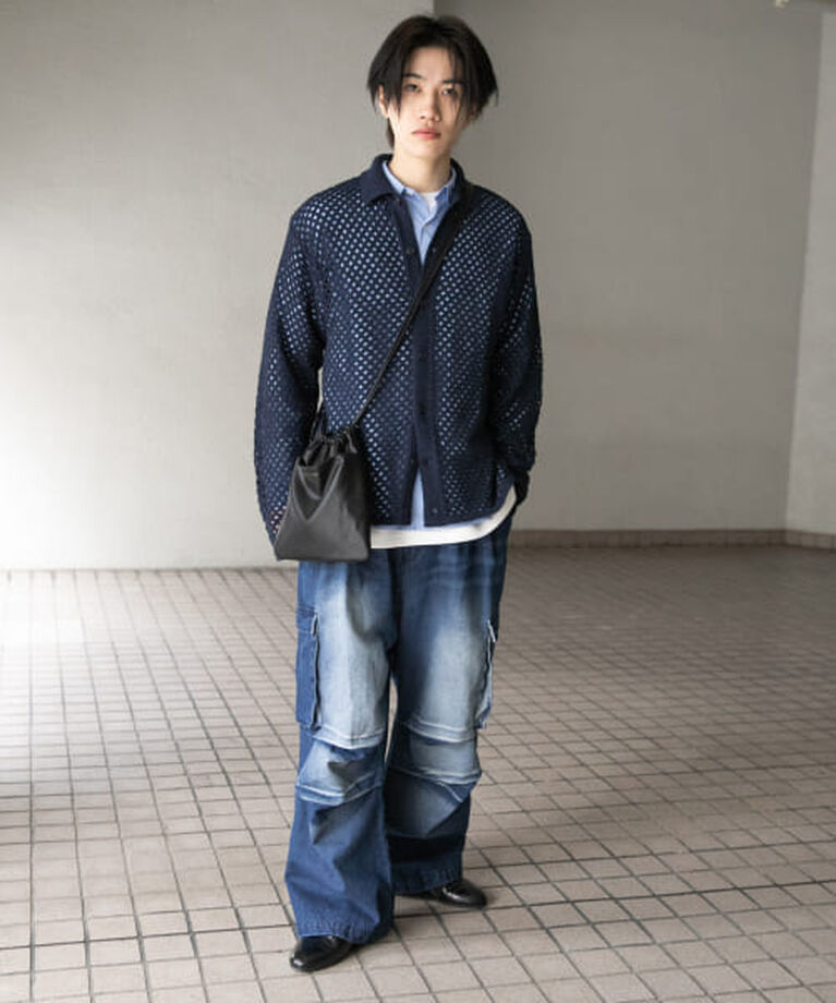 SENSE OF PLACE by URBAN RESEARCH「SENSE OF PLACE 『ユニセックス』メッシュ衿付きカーディガン」|カーディガン|
