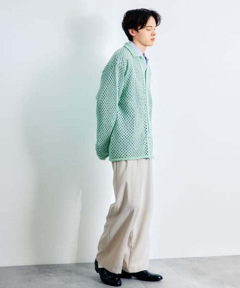 SENSE OF PLACE by URBAN RESEARCH「SENSE OF PLACE 『ユニセックス』メッシュ衿付きカーディガン」|カーディガン|
