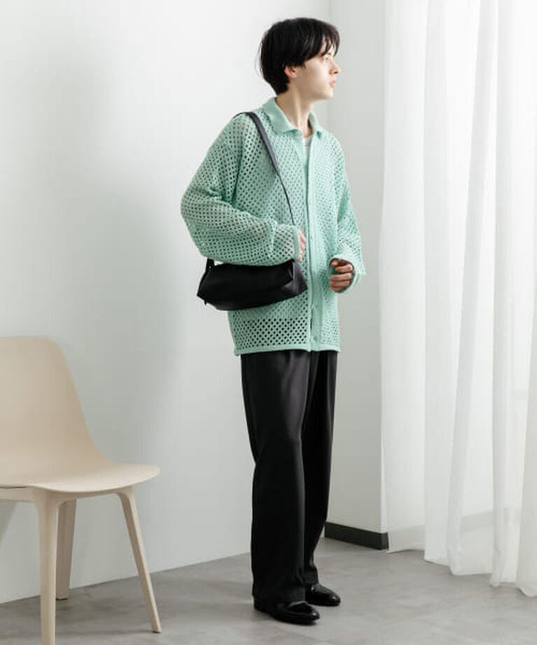 SENSE OF PLACE by URBAN RESEARCH「SENSE OF PLACE 『ユニセックス』メッシュ衿付きカーディガン」|カーディガン|
