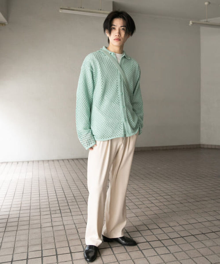 SENSE OF PLACE by URBAN RESEARCH「SENSE OF PLACE 『ユニセックス』メッシュ衿付きカーディガン」|カーディガン|