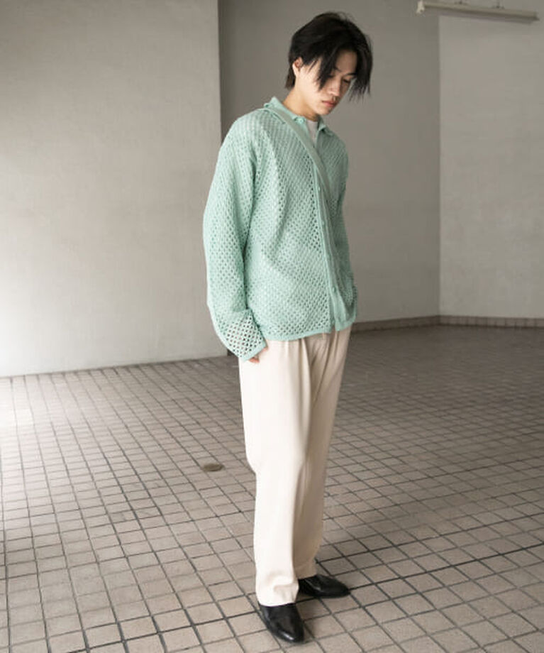 SENSE OF PLACE by URBAN RESEARCH「SENSE OF PLACE 『ユニセックス』メッシュ衿付きカーディガン」|カーディガン|