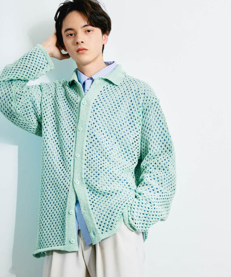 SENSE OF PLACE by URBAN RESEARCH「SENSE OF PLACE 『ユニセックス』メッシュ衿付きカーディガン」|カーディガン|MINT