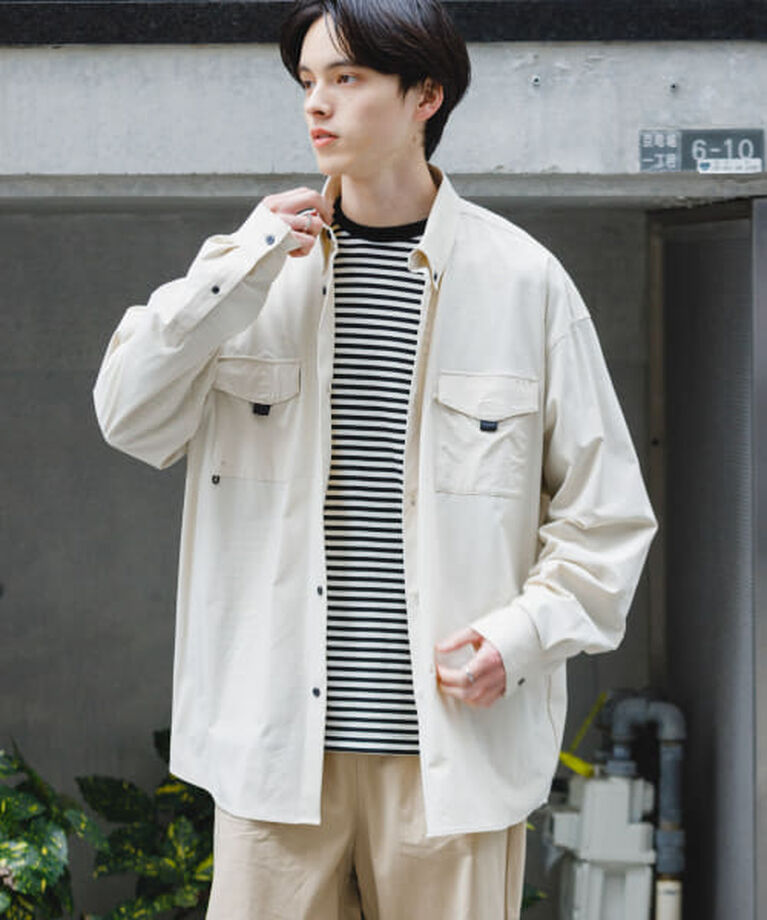 SENSE OF PLACE by URBAN RESEARCH「SENSE OF PLACE リップストップフィッシングシャツ」|シャツ・ブラウス|IVORY