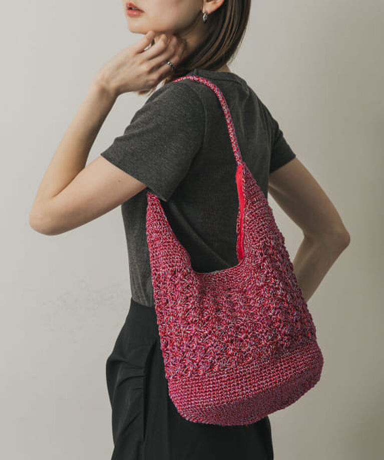 SENSE OF PLACE by URBAN RESEARCH「SENSE OF PLACE メタリックヤーンバッグ」|ハンドバッグ|RED