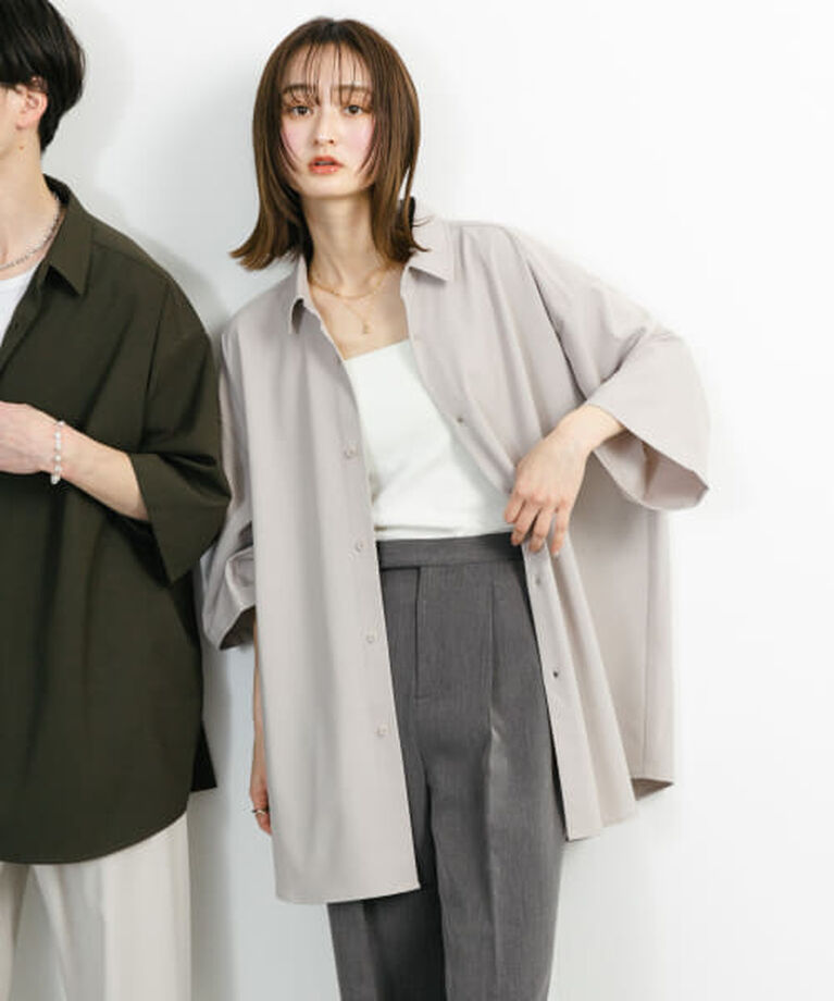 SENSE OF PLACE by URBAN RESEARCH「SENSE OF PLACE 『ユニセックス』『イージーケア』エクストラルーズショートスリーブシャツ」|シャツ・ブラウス|