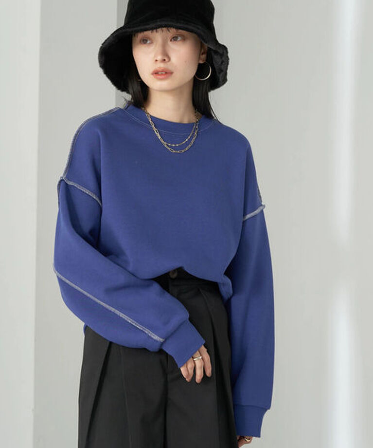 earth music&ecology「配色ステッチウラキモウプルオーバー」|Tシャツ・カットソー|