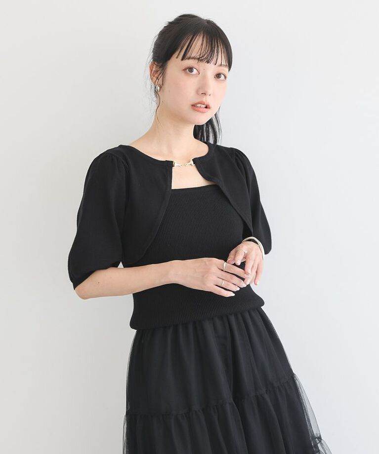 earth music&ecology「ビット付きニットプルオーバー」|ニット・セーター|Black