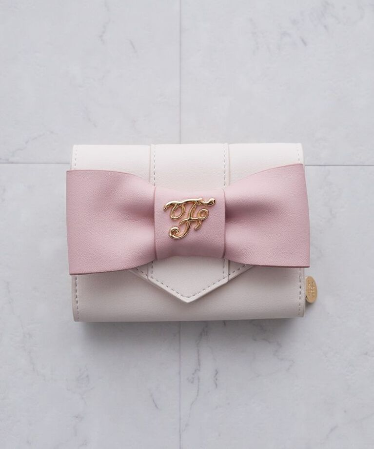 Maison de FLEUR「バイカラーベルトリボンミニウォレット」|財布|ライトピンク