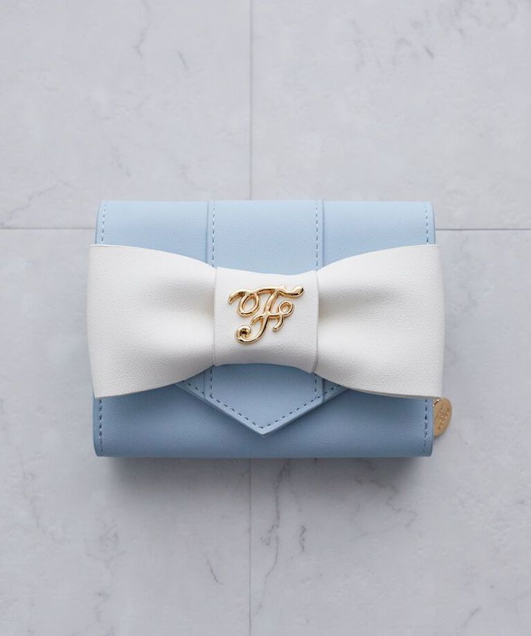 Maison de FLEUR「バイカラーベルトリボンミニウォレット」|財布|サックスブルー