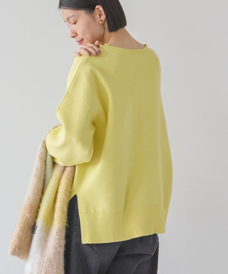 AMERICAN HOLIC「袖ボリュームサイドスリットニットプルオーバー」|ニット・セーター|Light yellow