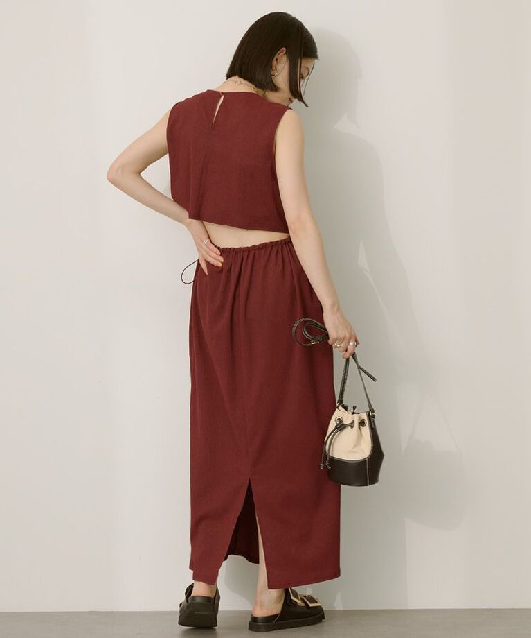 AMERICAN HOLIC「バックホールドロストIラインワンピース【WEB限定カラー有り】」|ワンピース|ワイン